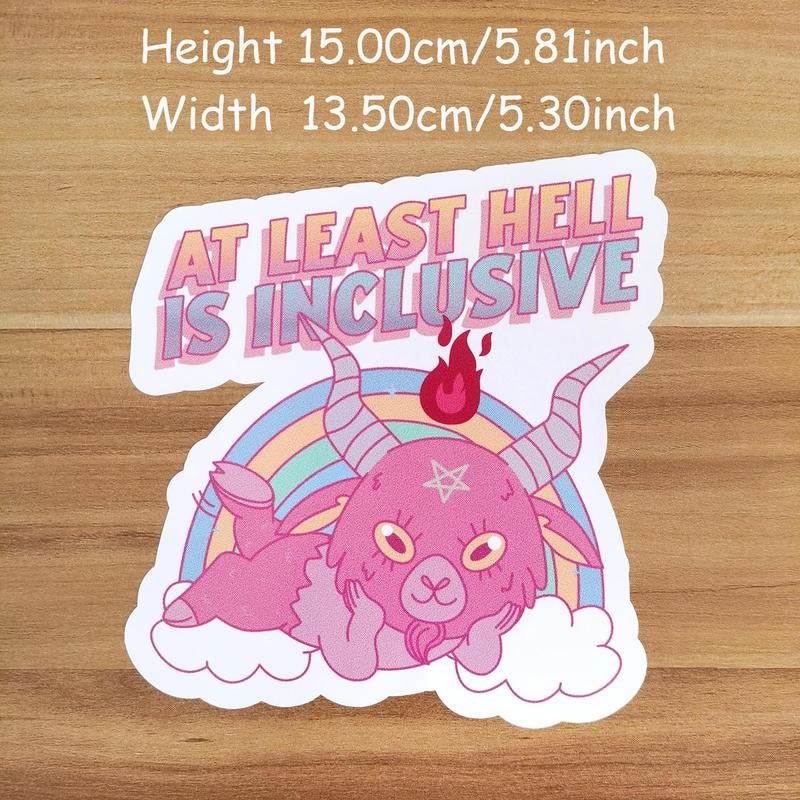 At Least Hell Is Inclusive Car Stickers, Godless Atheist Sticker, Agnostic Sticker, Cute Sticker, Occult Sticker