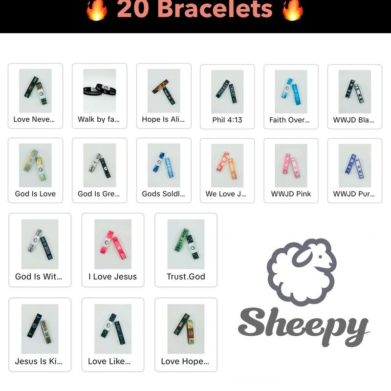 Daily Bible Verse Bracelet Daily Sheepy Bible Verse Christian Bracelet -Jesus Is King