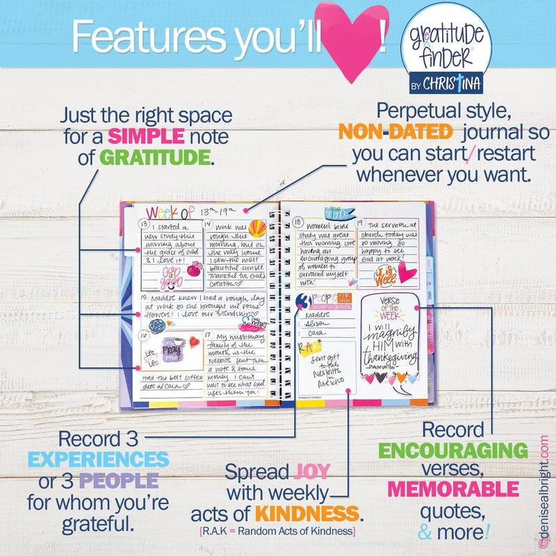 Gratitude Journal Faith-Based Gratitude Finder® Journals by Christina | Mercies New